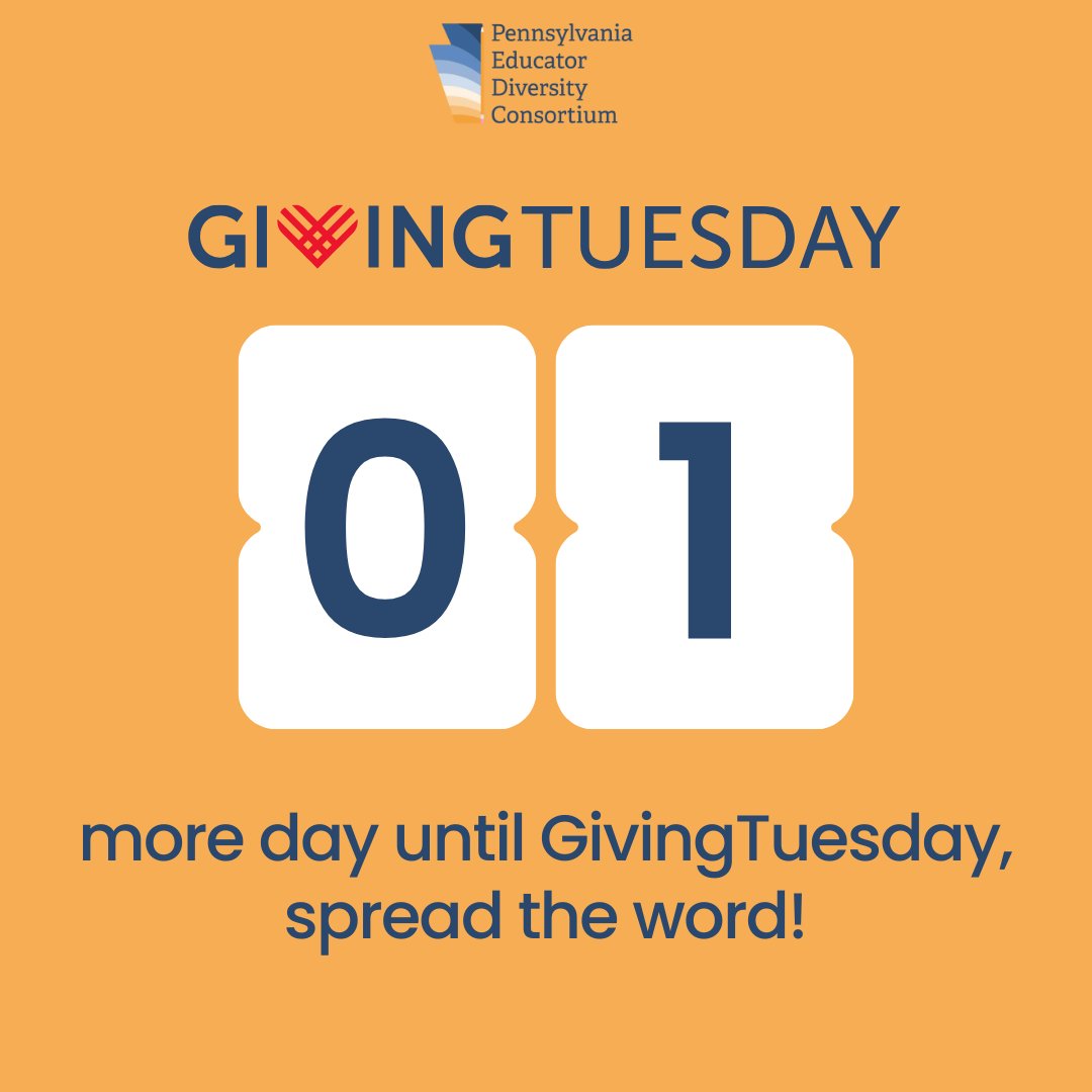 🎉 Tomorrow is #GivingTuesday!

Help us create a brighter future by supporting our mission to build an equitable and anti-racist education system. Your gift will impact educators and students across the state. Together, we can make a difference! 🌟

🔗 givebutter.com/PEDC