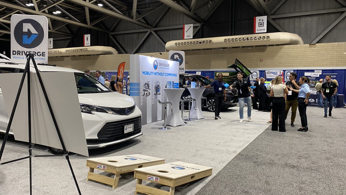 Drivergevi's tweet photo. At our booth in Kansas City, your incredible cornhole skills turned fun into funding for Bridge to Mobility, this year’s chosen beneficiary. https://t.co/uyrxtTFsjA