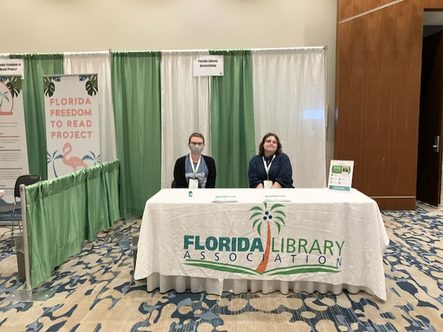 TweetFLAlibrary's tweet photo. A big shoutout to FLA members Charlie Cantley, Mars D'Amico, Sara White, and Amy Davis for representing the Florida Library Association at the FAME Conference last week! 💙📚

#FloridaLibraries #LibrariesInAction #SpreadTheWord https://t.co/CNXkp8y3Tw