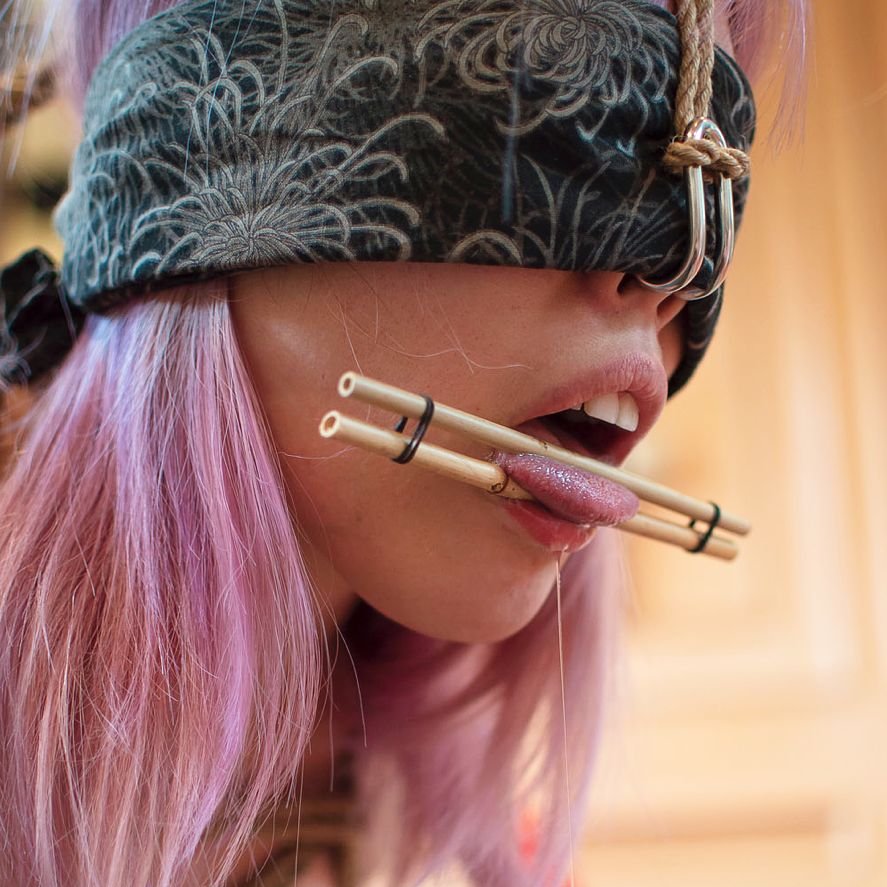 bound_n_found's tweet photo. Chopstick gags - yay or nay? Clockwise L-R: by Knot2Nice, @rachel_adams2 by @Majk04, Roxy Hart for @IanRath's Fetish Nation and @starbondmedia for @HardTied (https://t.co/aabjFAyNpE) https://t.co/pS8knicR8Z