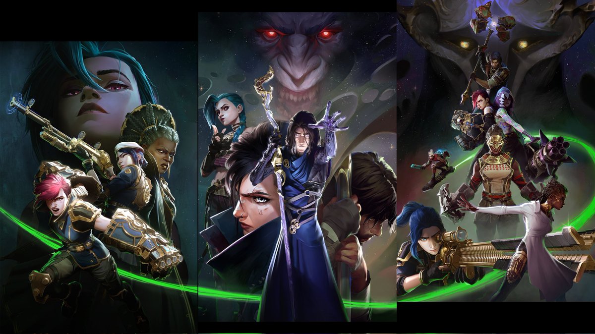 Arcane S2 Posters, all three finally  connected ✨️