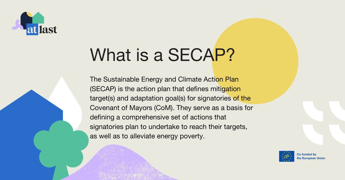 ℹ️ Exploring #SECAP: the #sustainableenergy and #ClimateAction  Action Plan is a crucial component within the Covenant of Mayors (#CoM).

This plan outlines mitigation targets and adaptation goals for CoM signatories. ✍🏼