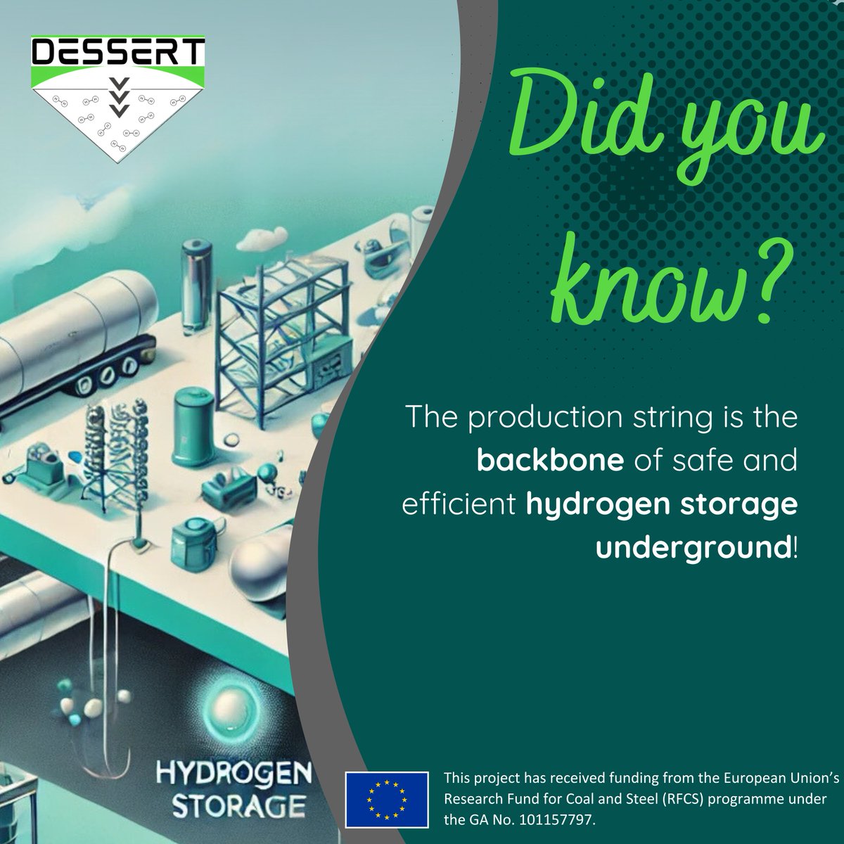 Dessert_eu's tweet photo. 🌍The Future of #hydrogenstorage🚀
🤨Did you know that one of the most critical #components of #undergroundhydrogenstorage is the production #string? This pipeline system, operating under #highpressures (up to 300 bar) and temperatures (15°C to 150°C) 🥵 , plays a #pivotalrole https://t.co/sa9LzYCQQz