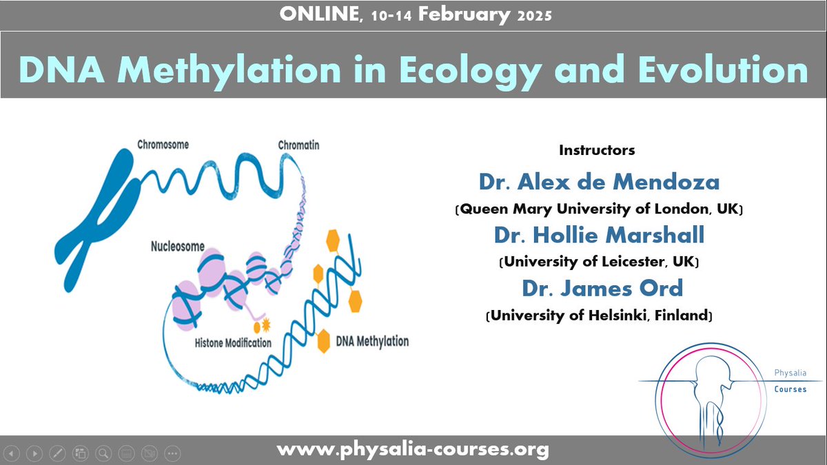Physalia-courses@ONLINE (@physacourses) on Twitter photo 🌟 Interested in DNA Methylation?
Join our DNA Methylation in Ecology & Evolution course with <a href="/MooHoll/">Dr Hollie Marshall</a> <a href="/deMendoza_Alex/">Alex de Mendoza</a> and <a href="/james_ord/">James Ord</a>. to learn about techniques like BS-seq and EM-seq, using data from <a href="/illumina/">Illumina</a>, <a href="/nanopore/">Oxford Nanopore</a>, and <a href="/PacBio/">PacBio</a>.
🔗physalia-courses.org/courses-worksh… 🌟 Interested in DNA Methylation?
Join our DNA Methylation in Ecology & Evolution course with <a href="/MooHoll/">Dr Hollie Marshall</a> <a href="/deMendoza_Alex/">Alex de Mendoza</a> and <a href="/james_ord/">James Ord</a>. to learn about techniques like BS-seq and EM-seq, using data from <a href="/illumina/">Illumina</a>, <a href="/nanopore/">Oxford Nanopore</a>, and <a href="/PacBio/">PacBio</a>.
🔗physalia-courses.org/courses-worksh…