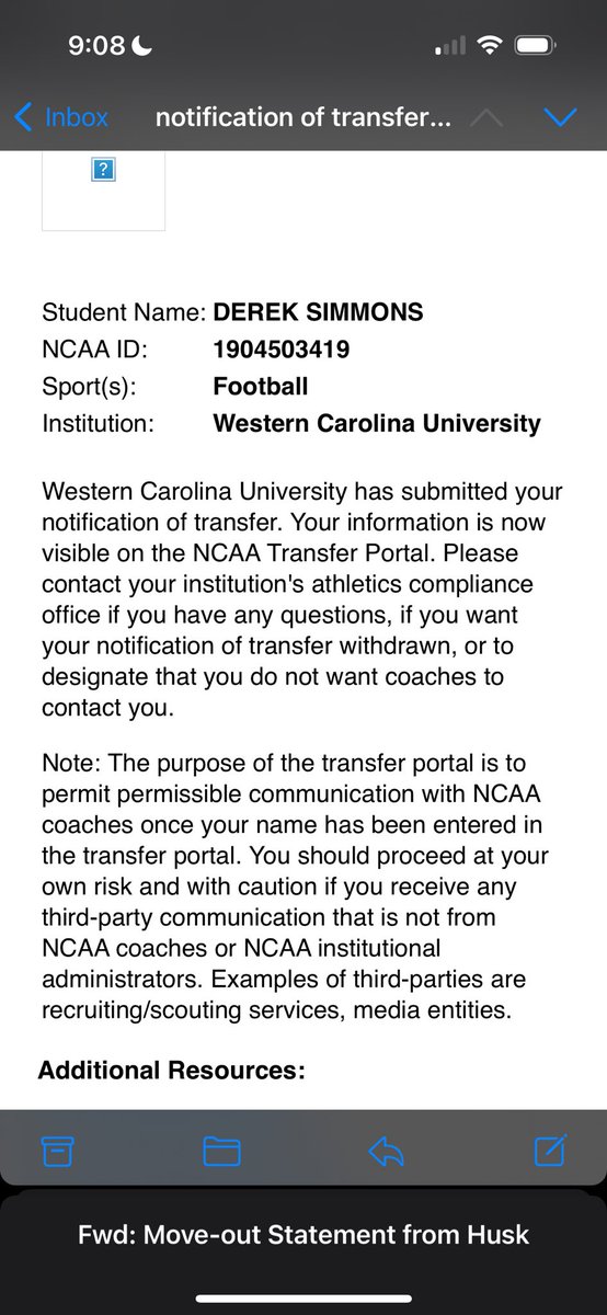 Thank you Western Carolina for everything❤️. But I am officially in the portal as a graduate transfer.