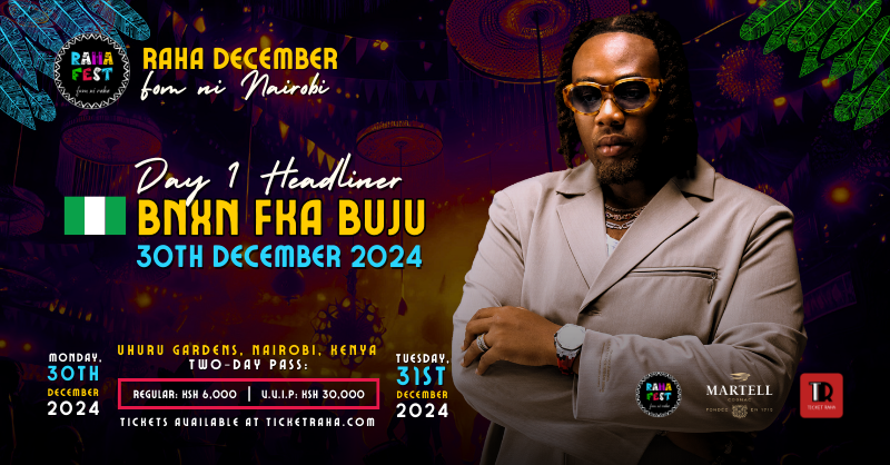 raha_fest's tweet photo. RAHA DECEMBER IS HERE!! Are you ready for this year's biggest end of year and cross over party?!?! We give you 5 days of non stop partying - 28th to 1st December, its going down!! We are shutting down Nairobi! Are you ready? Grab those tickets now! https://t.co/jB1jfSF9j9