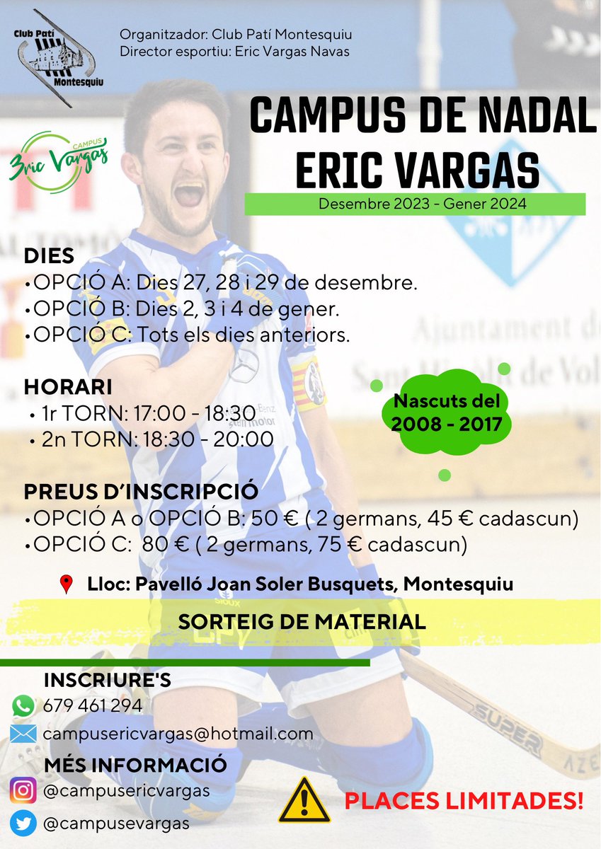 Vine a gaudir de l’hoquei aquest Nadal a <a href="/cpmontesquiu/">Club Patí Montesquiu</a> 🚀