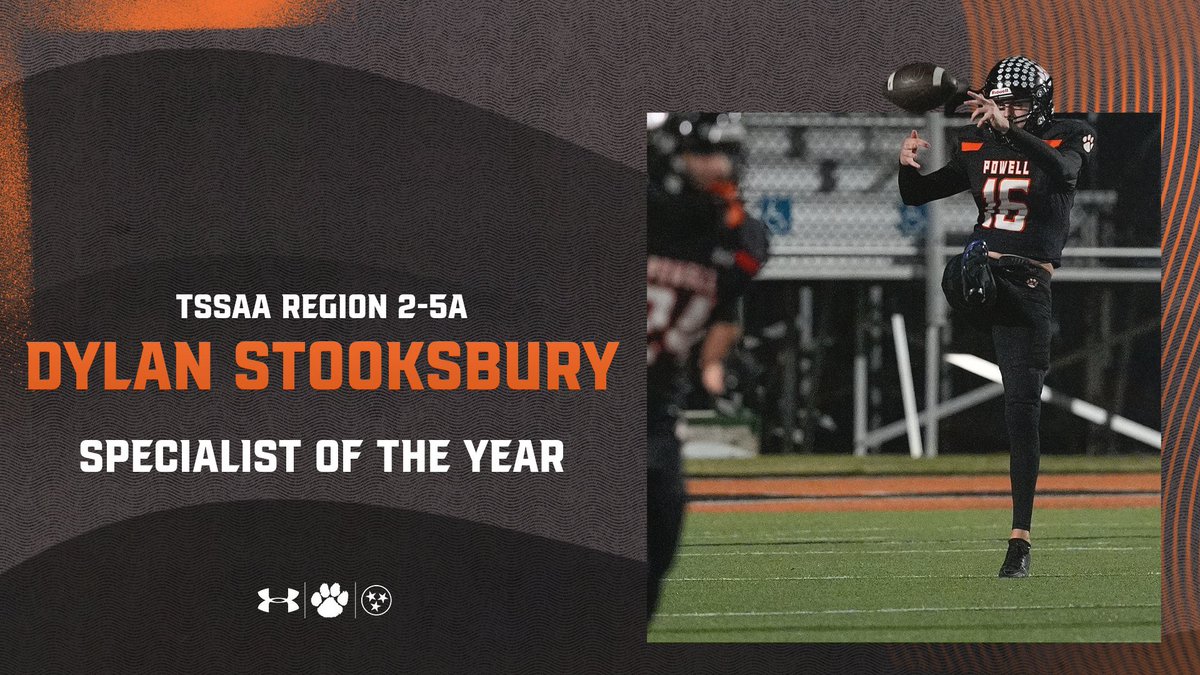Powell (Tenn.) High Football (@powellhighfb) on Twitter photo Congratulations to <a href="/DylanStooks/">Dylan Stooksbury</a> on being named the 2024 TSSAA Region 2-5A Specialist of the Year! #welcomeToTheJungle Congratulations to <a href="/DylanStooks/">Dylan Stooksbury</a> on being named the 2024 TSSAA Region 2-5A Specialist of the Year! #welcomeToTheJungle