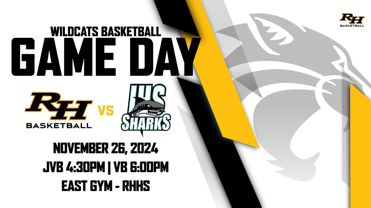 IT'S GAMEDAY!

Come out to RHHS and support your Wildcats as we take on the Islands Sharks tonight!

JV Boys 4:30PM
Varsity Boys 6:00PM

Tickets - gofan.co/event/1973788?…

#BTH