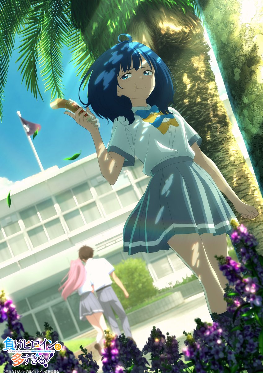 TheMediaBingus's tweet image. Q: How did you come up with the idea to depict the love lives of losing heroines?

A: In DITF, there is a blue hair heroine (Ichigo). She's MC's childhood friend, a representative, somewhat crabby, has small slender stature, but she had all the elements of a losing heroine.

+