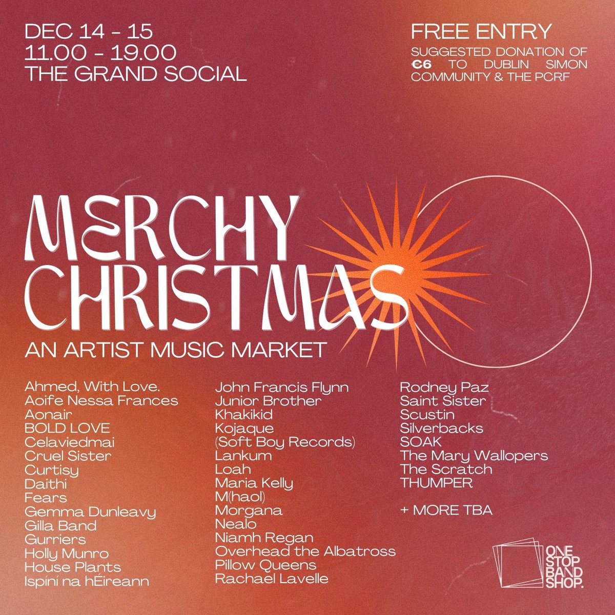 .@1StopBandShopIE returns! We’re going to be back at <a href="/TGSDublin/">The Grand Social</a> with <a href="/kojaque/">Kojaque</a> again this year for one of the best parts of Christmas🎄 We might even have something special on sale this time around 👀 

<a href="/Dublin_Simon/">Dublin Simon</a>
<a href="/TGSDublin/">The Grand Social</a>
<a href="/ThePCRF/">The PCRF (Palestine Children's Relief Fund)</a>