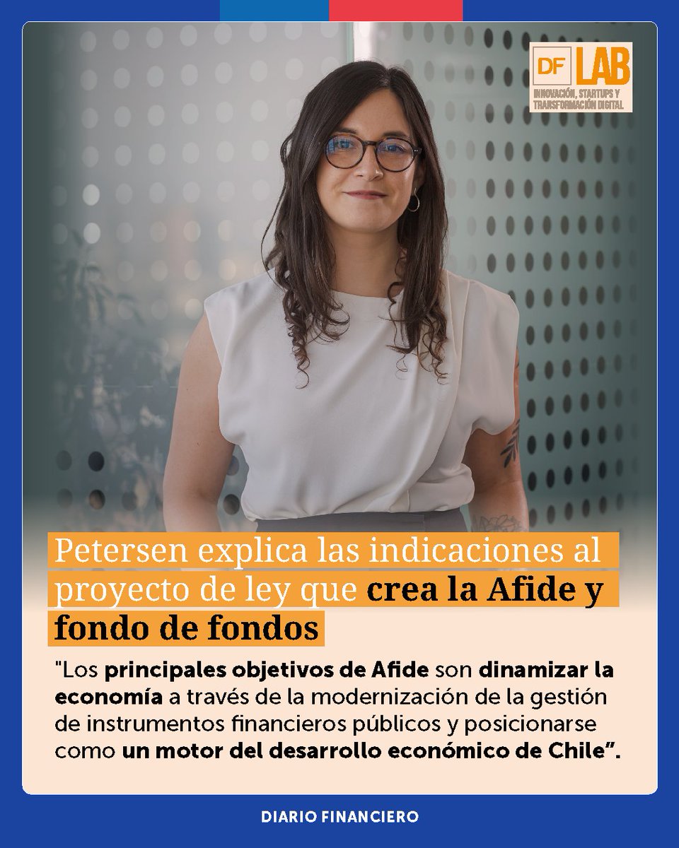 EconomiaSubse's tweet photo. 📰 En marco del inicio del debate en particular del proyecto de Ley que crea la Agencia de Financiamiento e Inversión para el Desarrollo #Afide, la subsecretaria de Economía, Javiera Petersen, conversó con @DFinanciero detallando las indicaciones presentadas por el @meconomia y destacando el tono constructivo que ha primado en el debate en la comisión de Hacienda de la @Camara_cl.

🎙️ “Crearemos un fondo de fondos de capital de riesgo que permitirá incentivar la entrada de inversionistas institucionales, logrando la escala suficiente para poder dar el mayor impulso a esta industria en las últimas décadas”.

👉 Lee la nota completa en: https://t.co/b7ZIes61wu