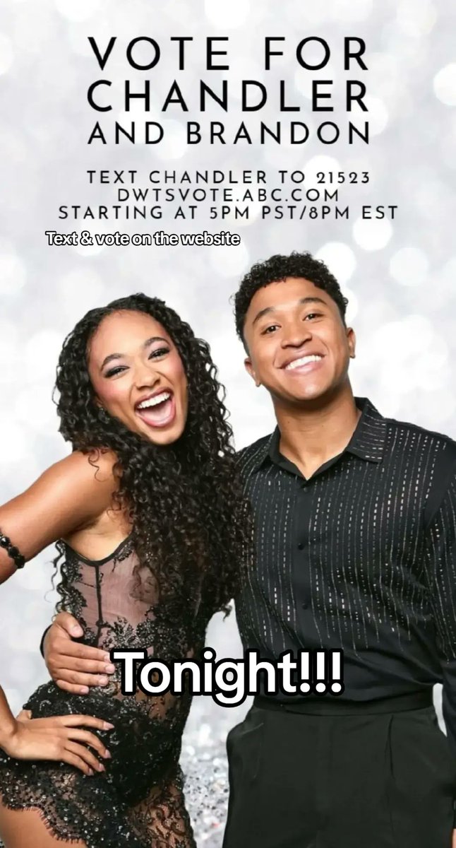 Lovatics820's tweet photo. I need Black Twitter, Glee fans, and K-pop stans to lock in and vote for Chandler tonight! Let’s make history again!!!!

#APT #ROSÉ_BRUNO_APT #ROSÉ #DWTS #PLL #PLLSummerschool #Glee https://t.co/2BVKbdqoQg
