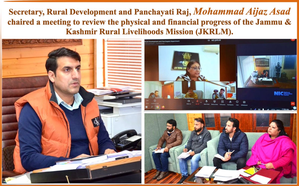 jkrddpr's tweet photo. Secretary #RDPR @AijazAsad_ reviews #JKRLM’s progress, emphasizing women empowerment through 90k+ #SHGs &amp; #ruralenterprises. Key focus on #SVEP &amp; #MKSP programs. Over ₹454 Cr disbursed, supporting 7.36L rural households. #WomenEmpowerment #RuralDevelopment #ANI ⁦@MoRD_GoI https://t.co/Wzl7vc3KOC