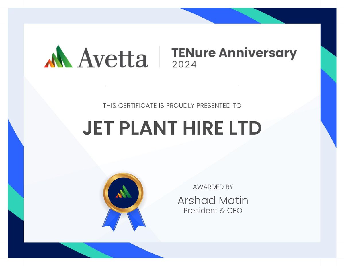 We're honoured to receive recognition from <a href="/Avetta/">Lynn eorge</a>, receiving the TENure Anniversary certificate, celebrating our decade-long partnership. This 10+ year journey of maintaining rigorous safety and compliance standards reflects our unwavering commitment to excellence 🏆