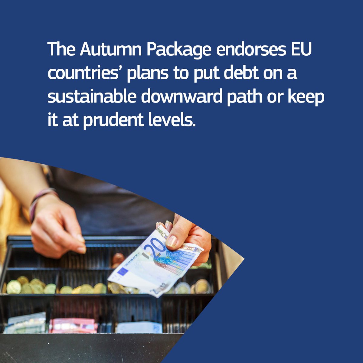 EU_Commission's tweet photo. We are presenting the 2024 #EuropeanSemester Autumn Package for first time under the new economic framework to support EU countries to: 

📂 achieve macroeconomic stability 
📂 strengthen fiscal sustainability 
📂 encourage reforms and investments