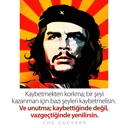 Dede38__'s tweet photo. “Kaybetmekten korkma; bir şeyi kazanman için bazı şeyleri kaybetmelisin. Ve unutma; kaybettiğinde değil, vazgeçtiğinde yenilirsin.”/ Ernesto Che Guevara (14 Haziran 1928 - 9 Ekim 1967)
#Ernesto #Che #Guevara #ErnestoCheGuevara #Comandante #HastaSiempre #Nadamas #Korkma #Vazgeçmek #Kaybetmek