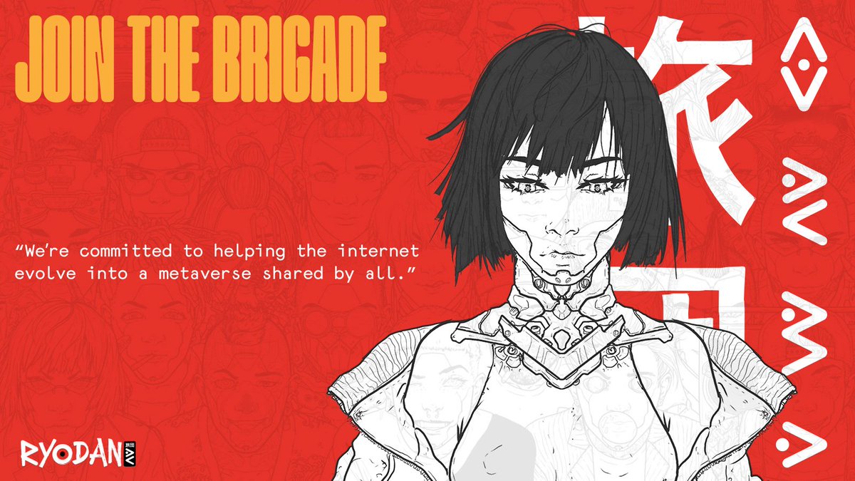 If you are one of these personas, you belong in the Ryodan Brigade:

Visionary
Art lover
Citizen of the metaverse
Community leader
Ambassador of P2P
Advocate of open source
NFTs enthusiast
AR/VR creator
Researcher
Web3 innovator
Digital pioneer
Storyteller
Collaboration Catalyst