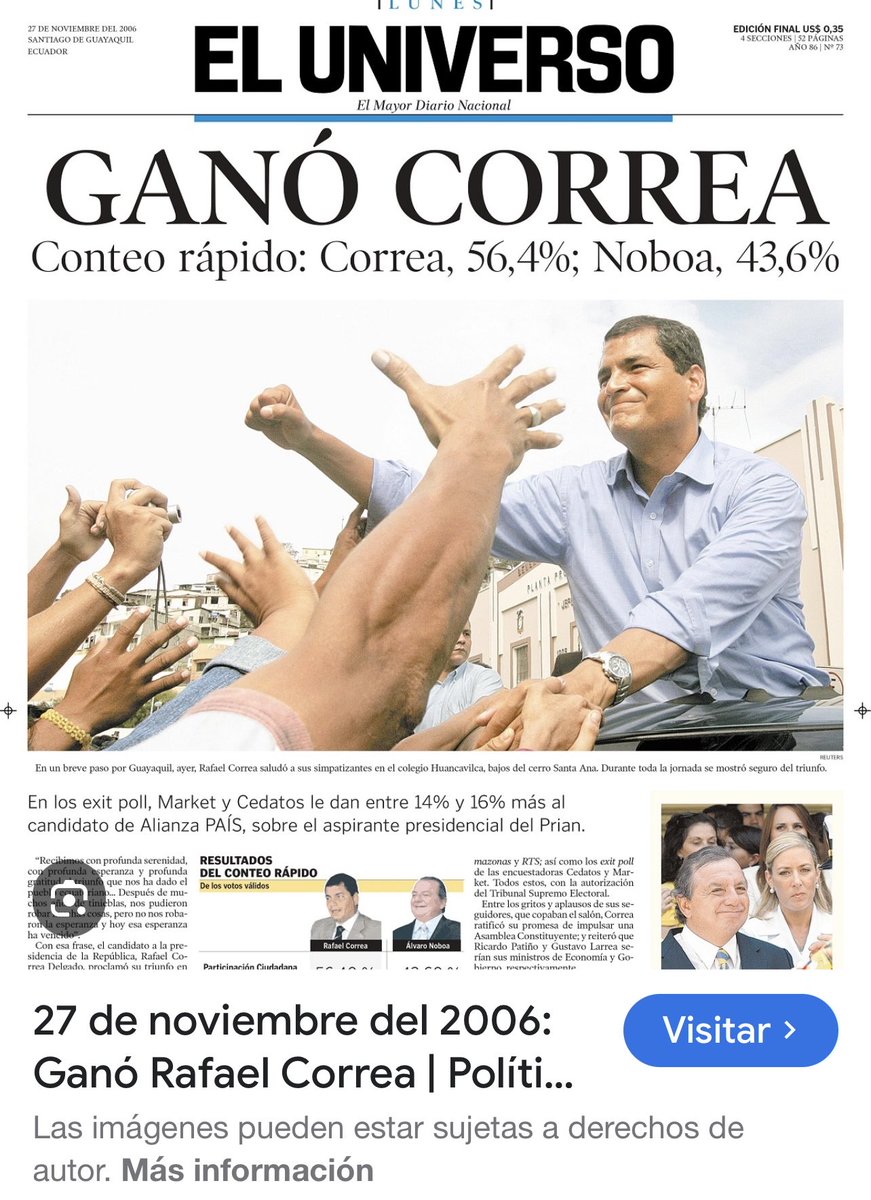 MashiRafael's tweet photo. Un día como hoy, 26 de noviembre de 2006, ganó el pueblo ecuatoriano y 🇪🇨 se transformó. Hoy, los hijos de los derrotados nos regresaron al país del pasado, sin luz, seguridad ni empleo. Este 2025 volveremos a tener un Gobierno de verdad.
¡Hasta la victoria siempre!✊🏼 https://t.co/54C4M8ksm1