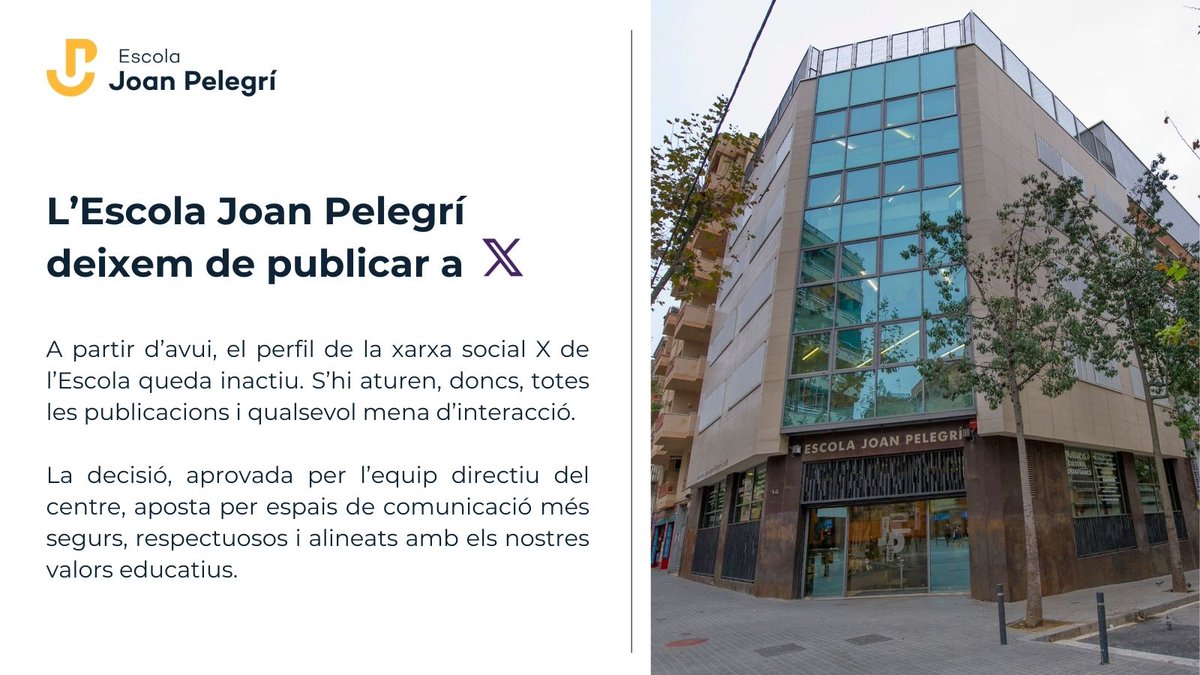 #COMUNICAT | Deixem de publicar a X

📣Aquesta xarxa ha evolucionat cap a un espai cada vegada més allunyat dels valors que ens representen: la cura, el respecte i el pensament crític. 

Així, seguim a la resta de xarxes i ara també a Bluesky🦋

Gràcies per ser-hi sempre! 🌟