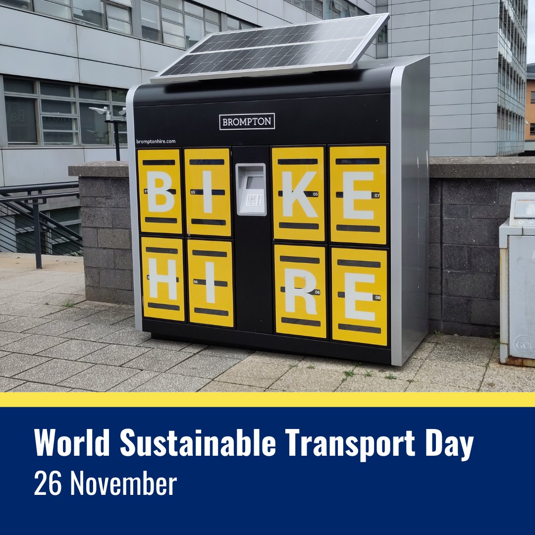 26 November is World Sustainable Transport Day. 🍃🚌 

Did you know that you can hire foldable bikes on campus? 🚴‍♂️

🧷 Check our website for more information about how to rent a bike and request a small voucher to try the service. 

gcu.ac.uk/aboutgcu/commo…