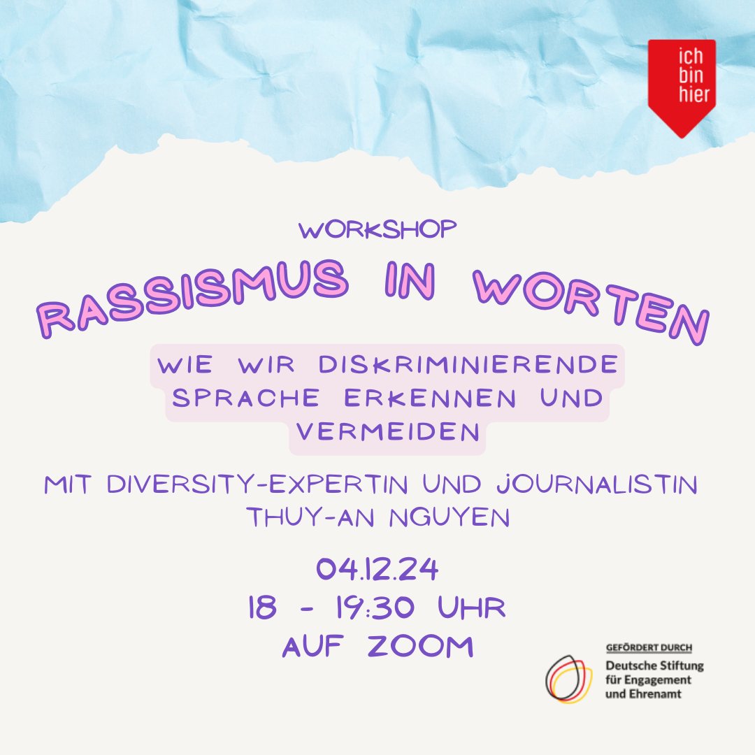 Unsere Sprache ist von Narrativen durchzogen, die das Fremde markieren und Ungleichheit schaffen. Dieser Workshop zeigt, wie wir unsere Sprache reflektieren, rassistische No-Go’s vermeiden und respektvoller kommunizieren können. Hier gehts zur Anmeldung: wkf.ms/3Z5cJoS