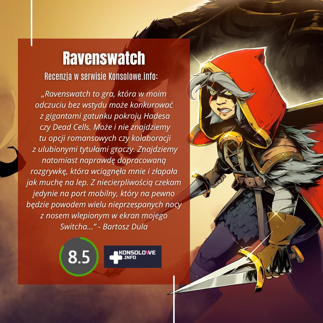 Retallpl's tweet image. Już w najbliższy czwartek kolejni gracze będą mogli sprawdzić Ravenswatch. Redakcja @KONSOLOWEinfo  przygotowała recenzję! 

#ravenswatch #nacon #passtech #ps5 #xbox #review #playstation #xboxseriesx #gra #gaming