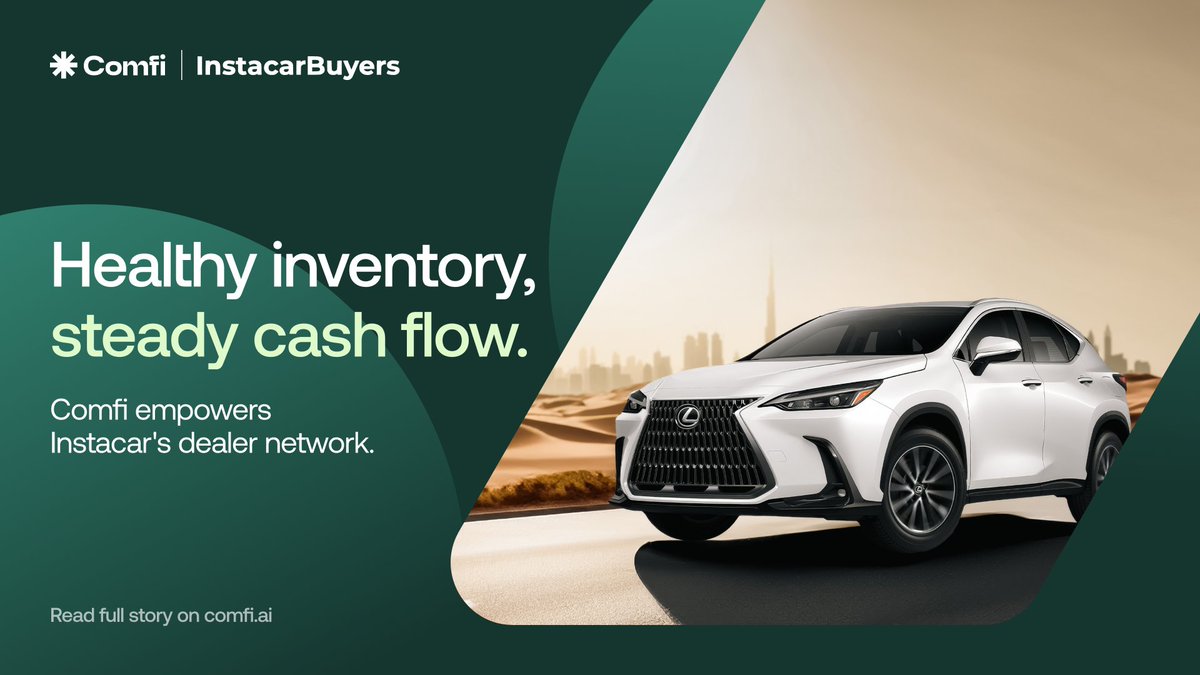 comfi_ai's tweet image. Want to know how UAE car dealers keep the wheels turning? 

Comfi + Instacar = cash flow solutions for dealers. Read more on our site - comfi.ai/case-studies/h…

#AutoFintech #B2BFinance