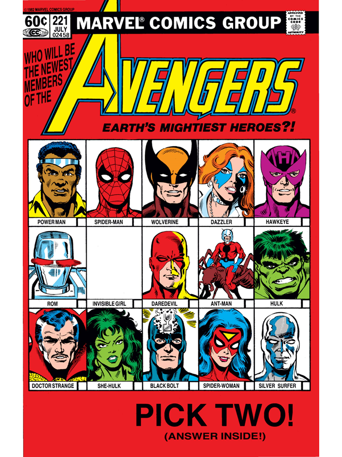 ClassicMarvel_'s tweet photo. Avengers #221 cover dated July 1982. https://t.co/msZYJUJlcP