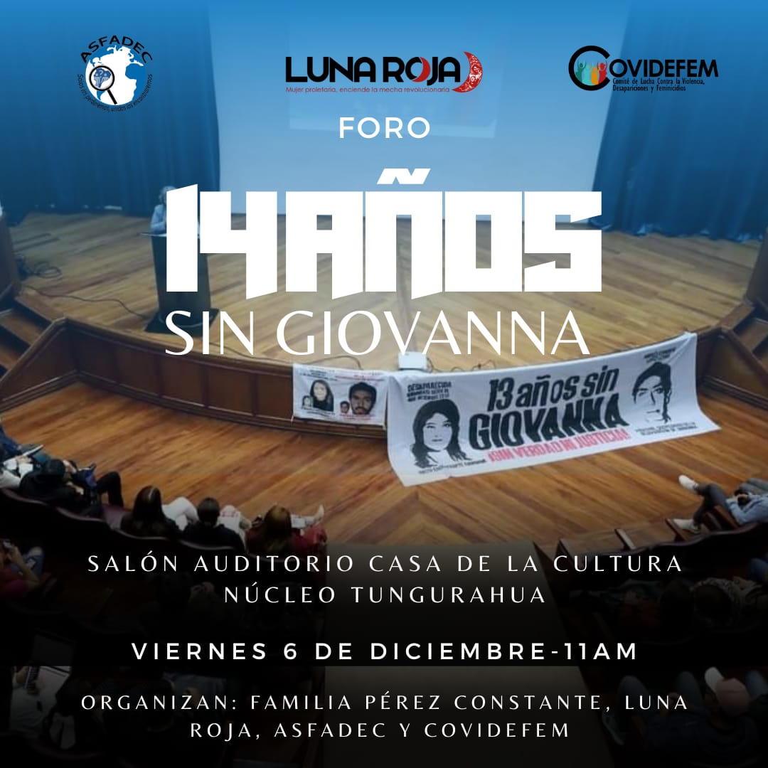 YaneraConstante's tweet photo. Solidarizate y comparte está publicación!!!

Únete a esta lucha de exigencia de verdad y justicia!!!
14 años sin Giovanna!!!!

Todos invitados!!!
Actividades a realizarse el 06 de diciembre del 2024 en honor a mi hija desaparecida Giovanna Pérez Constante 
@CIDH
@AsfadecEc https://t.co/PrscM2tOqL