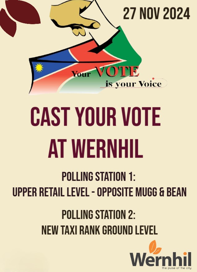 Double the convenience! Make your voice heard at one of two polling stations at Wernhil.
Polling stations are located on the upper retail level opposite Mugg &amp; Bean and at the new taxi rank on the ground level.