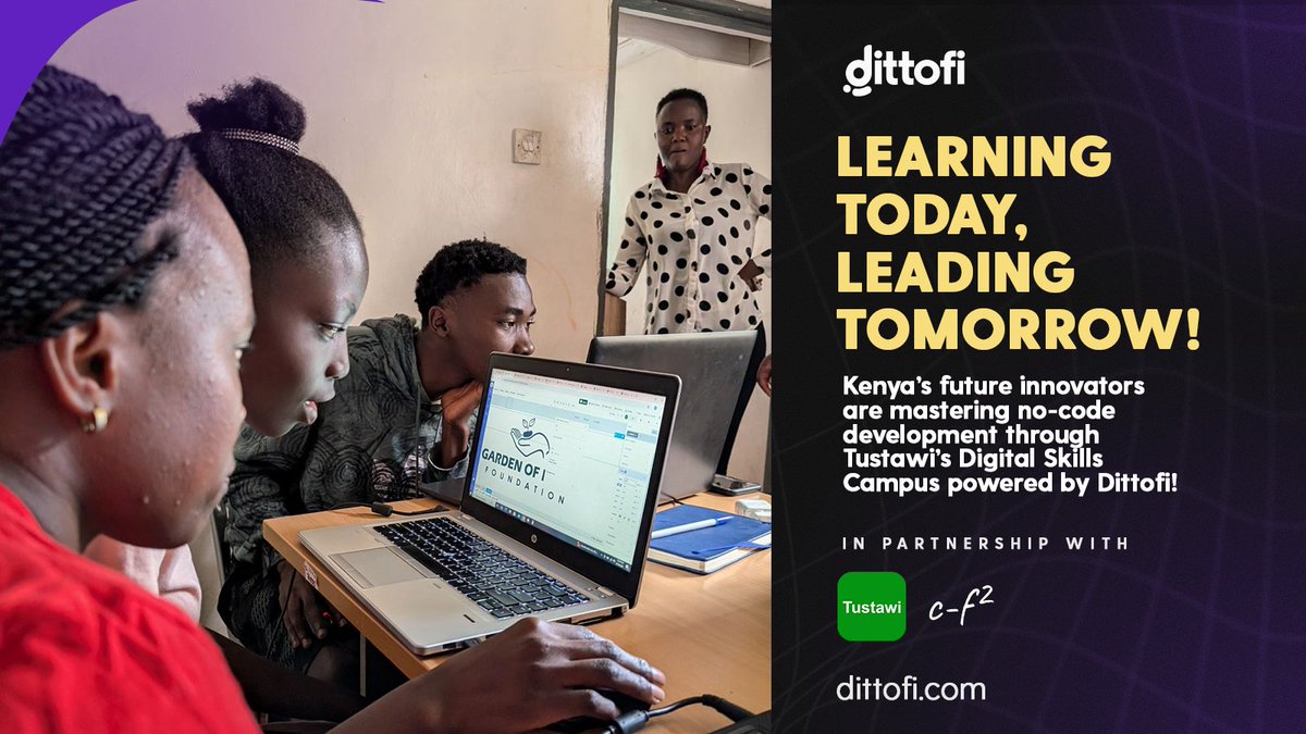 dittofi's tweet photo. Building futures, one line of code (or #nocode) at a time! @tustawi 's learners are mastering digital skills with #Dittofi to empower communities like Oasis Mathare. Peer-to-peer learning = collaboration + impact!

How would you use digital skills to create change? https://t.co/WWgdWV4DTh