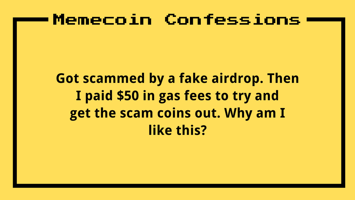 Memecoin Confessions tweet media