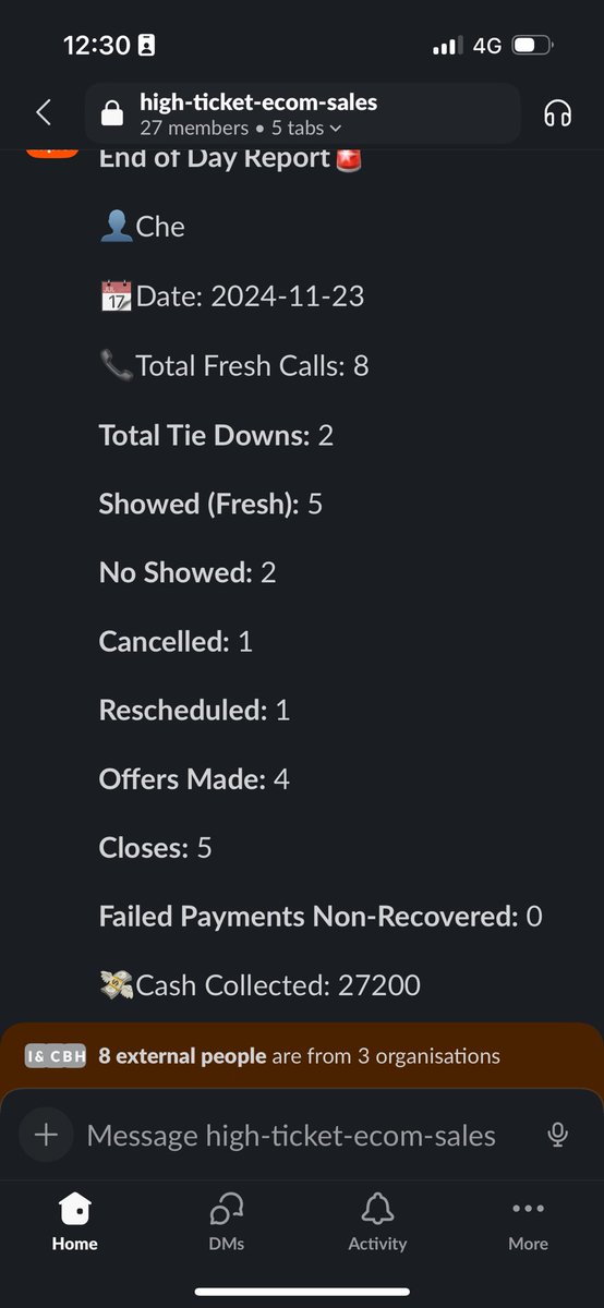 I recently started a new offer

And got off to a REALLY slow start…

So slow that i got a pre-warning message that I need to start collecting before things get peak 

Instead of complaining or coping 

I took full accountability 

And responded with some monster days 

You can