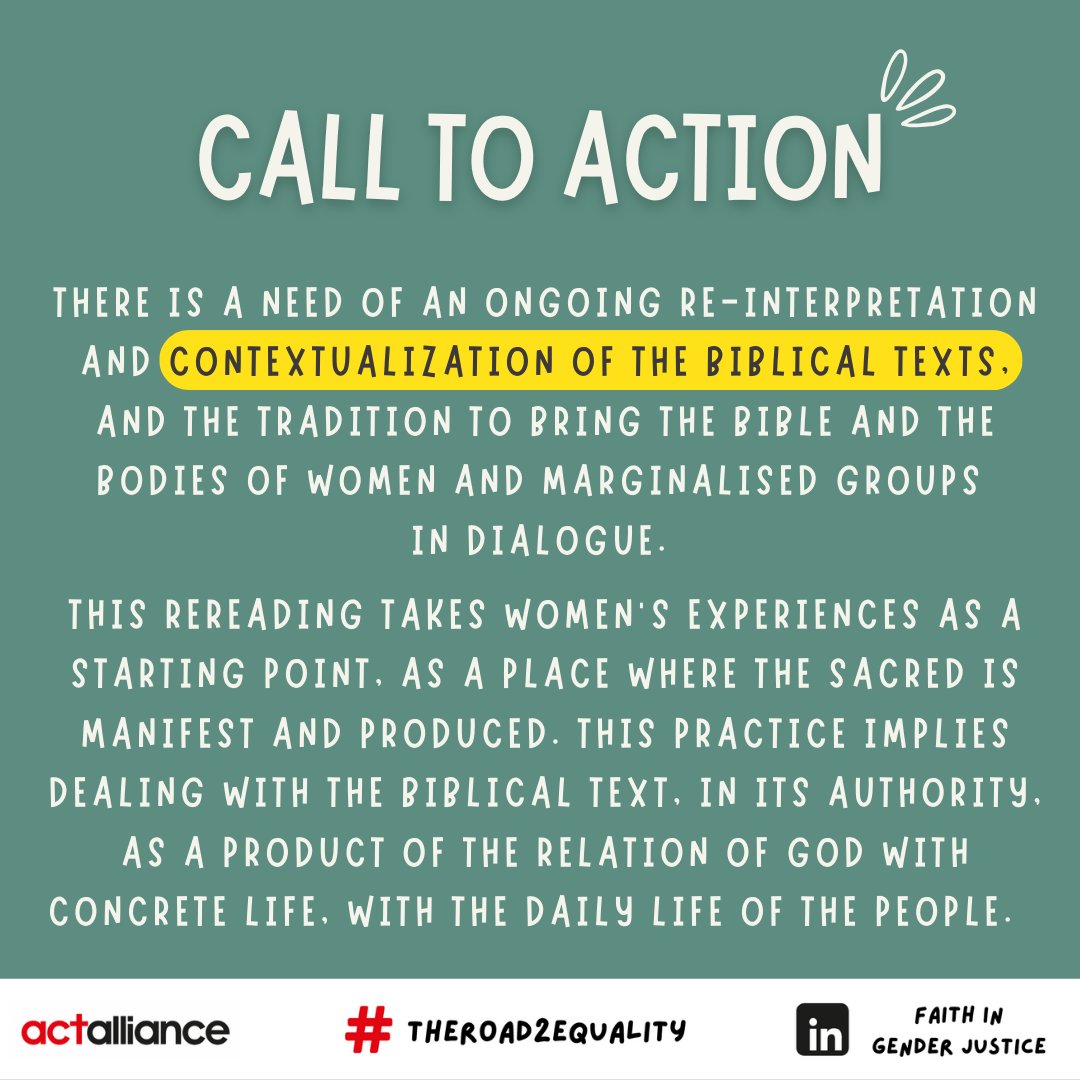 ACTAlliance's tweet photo. To mark #16DaysofActivism, we are spotlighting #16Leaders from around the world, who are mobilizing their communities to #EndGBV. 
Our first trailblazer leader is our inspiring ACT Alliance Global Gender Justice Programme Manager, Rev. Dr. Elaine Neuenfeldt , with a call to Contextualise sacred texts,👇

#FaithInGenderJustice #TheRoad2Equality #WomenLead #NoExcuses
