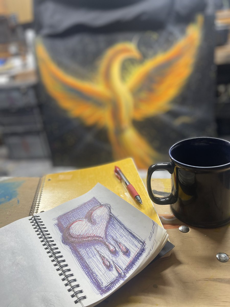 ADCookArt's tweet image. Morning pages, sketches, and coffee. It’s a great day to be in the studio. Live. Paint. Create. Repeat. 🎨🖊️✌🏻#morningpages #sketching #painting #studiotime ☕️ #phoenixrising 🔥