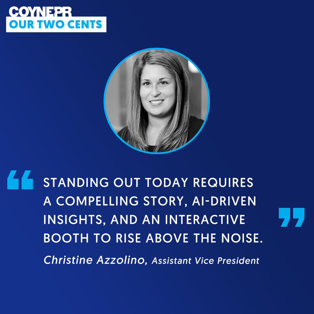 CoynePR's tweet image. Standing out at CES isn’t easy, but it’s possible! Christine Azzolino shares strategies to make your mark at crowded trade shows. Thanks, @odwyerpr, for the feature!

👉 Read here: bit.ly/3AOpj3L

#PRstrategy #CES2024 #TechPR