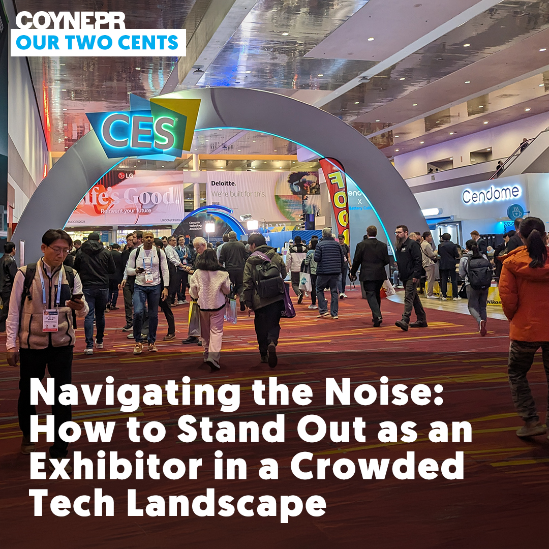 CoynePR's tweet image. Standing out at CES isn’t easy, but it’s possible! Christine Azzolino shares strategies to make your mark at crowded trade shows. Thanks, @odwyerpr, for the feature!

👉 Read here: bit.ly/3AOpj3L

#PRstrategy #CES2024 #TechPR