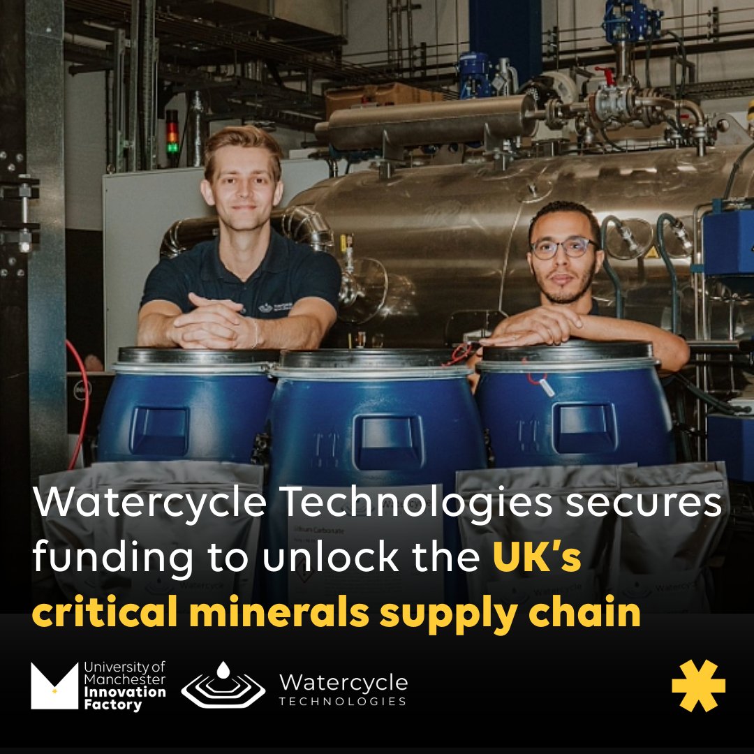 University of Manchester Innovation Factory (@putideastowork) on Twitter photo . <a href="/OfficialUoM/">The University of Manchester</a> spinout, Watercycle Technologies, are on a roll as they celebrate a major investment into their sustainability-driven innovation.
Backed by a major investment from <a href="/ParEquity/">Par Equity</a>, <a href="/greatermcr/">Greater Manchester Combined Authority</a>, @aerventures, and the Innovation Factory (👋), they’re scaling up their . <a href="/OfficialUoM/">The University of Manchester</a> spinout, Watercycle Technologies, are on a roll as they celebrate a major investment into their sustainability-driven innovation.
Backed by a major investment from <a href="/ParEquity/">Par Equity</a>, <a href="/greatermcr/">Greater Manchester Combined Authority</a>, @aerventures, and the Innovation Factory (👋), they’re scaling up their