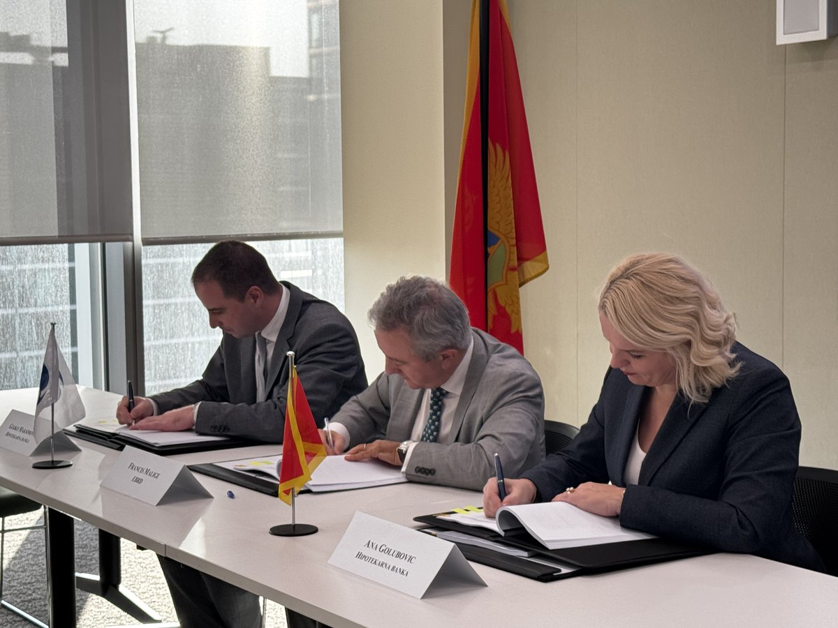 We're providing a €10M loan to <a href="/HipotekarnaBank/">Hipotekarna Banka</a> Podgorica to support residential mortgages in Montenegro, helping meet the growing demand for housing and improve access to long-term financing.

ebrd.com/news/2024/ebrd…
