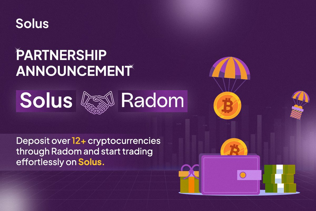 In the endeavor to make the most easy and instant deposit, <a href="/solusfinance/">Solusfinance</a> has partnered with <a href="/RadomNetwork/">Radom</a>, providing access to 12+ cryptocurrencies and multiple network.

#ARB #btc #Poly #trx