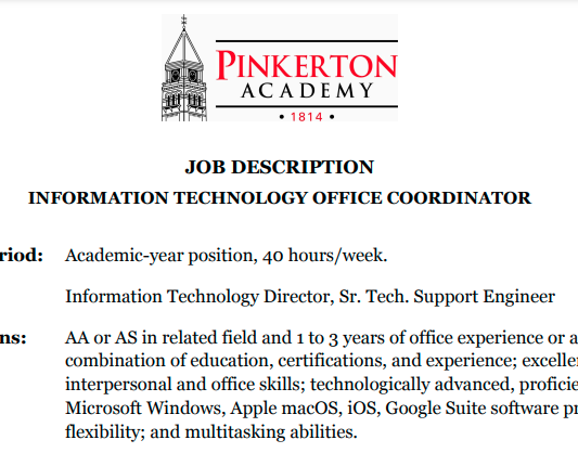 ItPinkerton's tweet photo. #nowhiring #itdepartment #newhampshire #educationjobs #schoolyear #togetherwearepinkerton https://t.co/PVU5CxQyyR https://t.co/3bj71iu1Qn