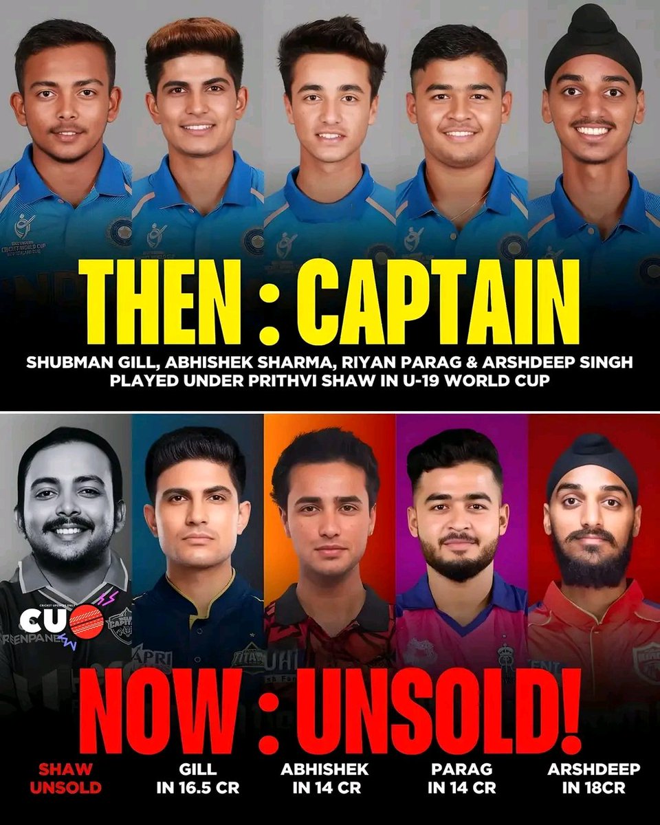kumar_ashish0's tweet image. THAT&apos;S HOW FAST THE NIGHT CHANGES💔

.
.
#PrithviShaw #IPL2025 #IPLAuction #ShubmanGill #AbhishekSharma #RiyanParag #ArshdeepSingh