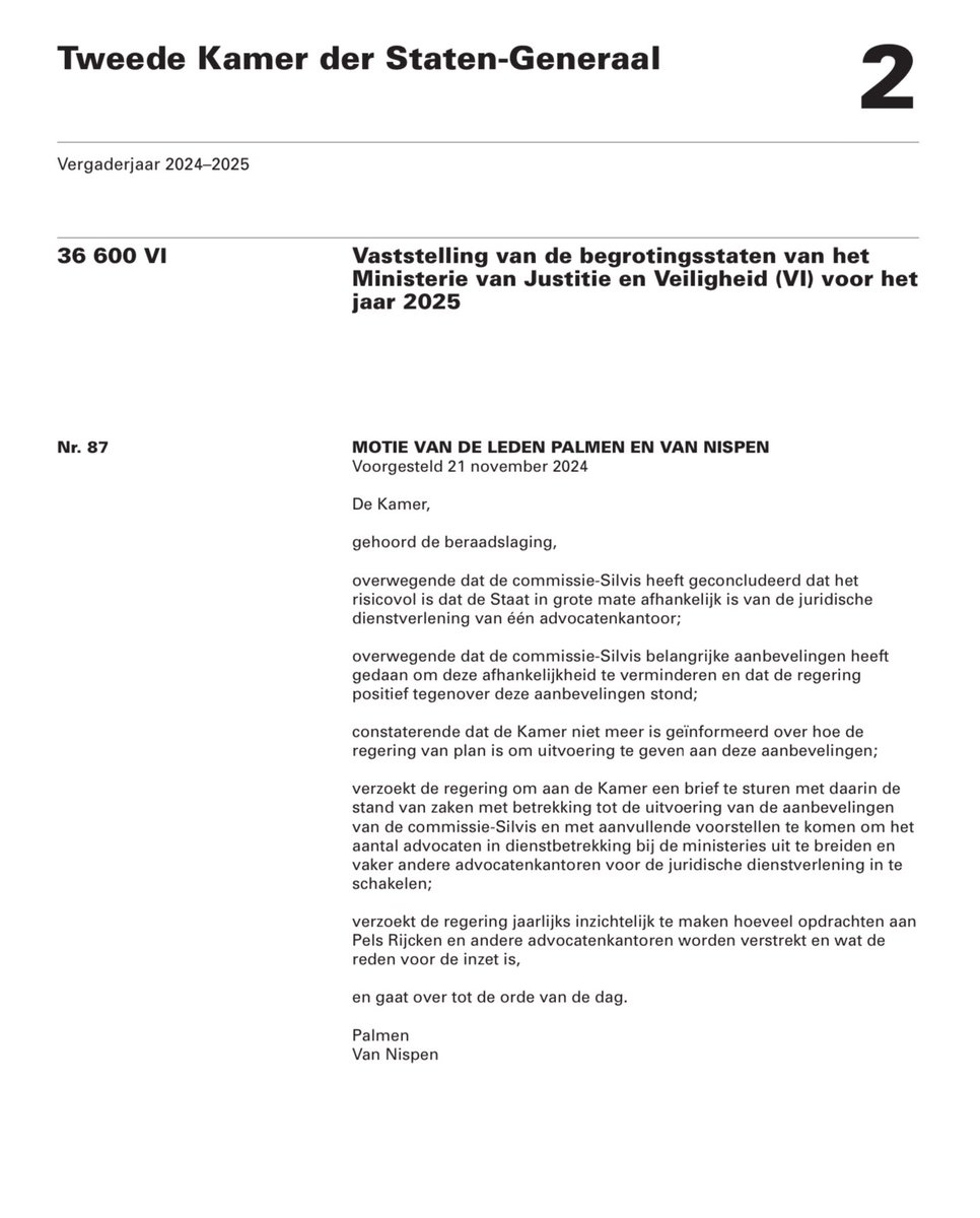 suusonline's tweet photo. De motie van @sandrapalmenNSC en @MichielvNispen over de stand van zaken rond de aanbevelingen van de commissie-Silvis, is AANGENOMEN!
#NSC #JenV #TweedeKamer https://t.co/EMHS817D9k