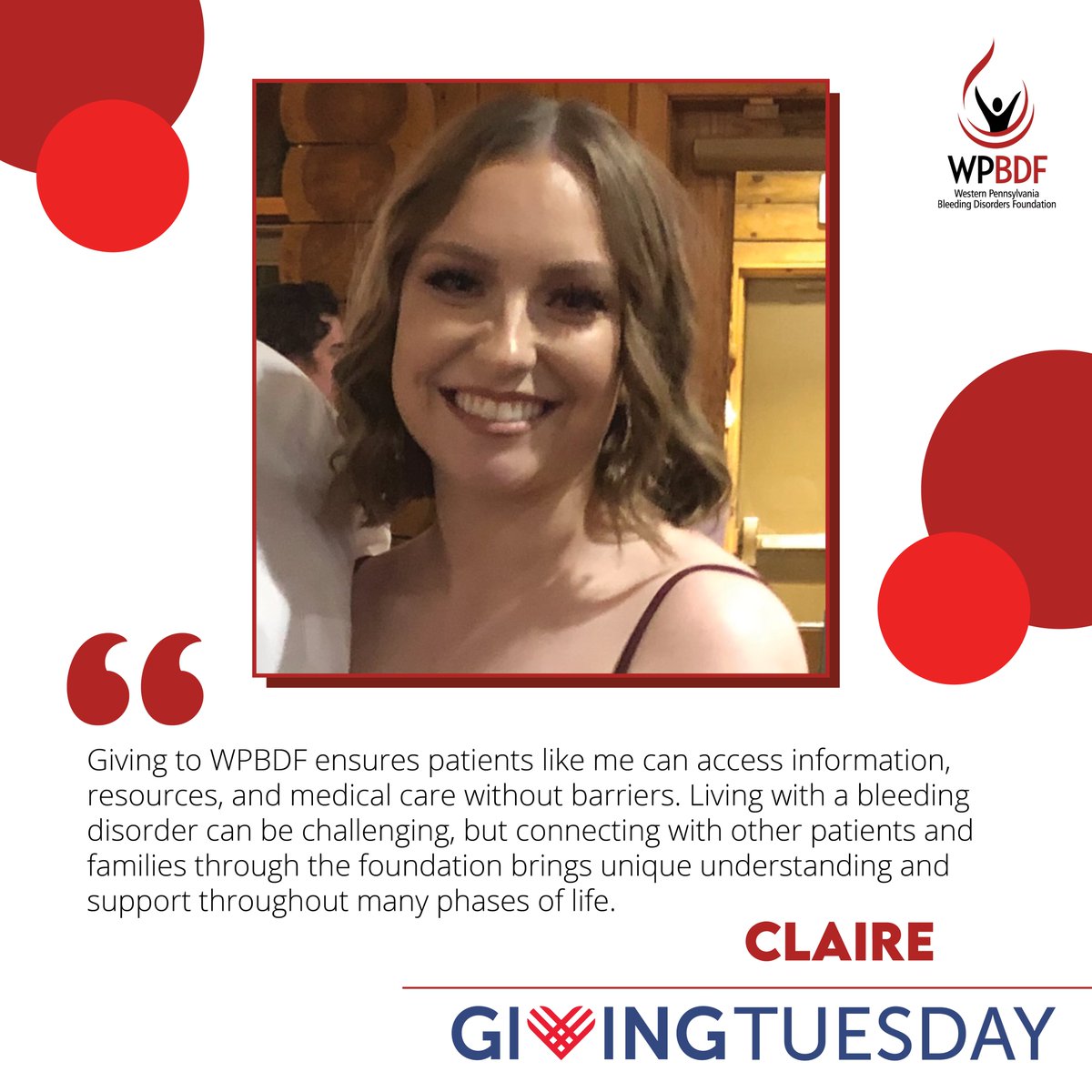 WPABDF's tweet image. Tomorrow is #GivingTuesday! Join Claire in donating to WPBDF as we shoot for 100 donations! Donate at: bit.ly/wpbdfgivingtue…