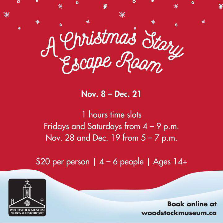 Heading downtown for Woodstock Shopping Night on Thursday? Book a time slot for our holiday escape room: bit.ly/3CsnlDn

Our Friday and Saturday time slots are also starting to fill up quickly! Secure your time now for a fun and festive adventure 🎄