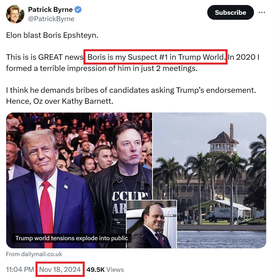 codyave's tweet photo. "Boris [Epshteyn] is my Suspect #1 in Trump World." #byrne

https://t.co/2Pi8iZGgep
https://t.co/6xEYHzHXSK https://t.co/TpxBaxLu4z