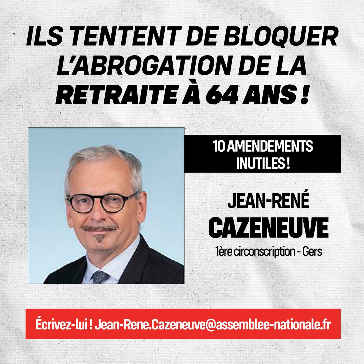 HadrienClouet's tweet photo. Dans le #Gers, @jrcazeneuve dépose 10 amendements folkloriques, pour perdre une demi-heure à lui seul.
Un bras d'honneur aux manifestants de #Auch, #Lectoure, #Riscle, #Mirande...
#CensureMacron https://t.co/7q17uymEtQ