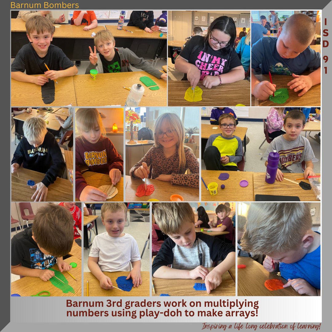 BarnumSchools's tweet image. #BES #3rdGraders #Multiply #Play-dohArrays #BarnumBombers