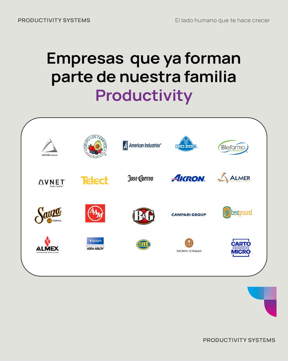ProductivitySys's tweet image. Nos enorgullece trabajar de la mano con grandes empresas que confían en nosotros y en nuestra experiencia. Gracias a cada una por formar parte de esta comunidad y permitirnos ser su aliado estratégico.

Escríbenos y descubre cómo podemos colaborar contigo.